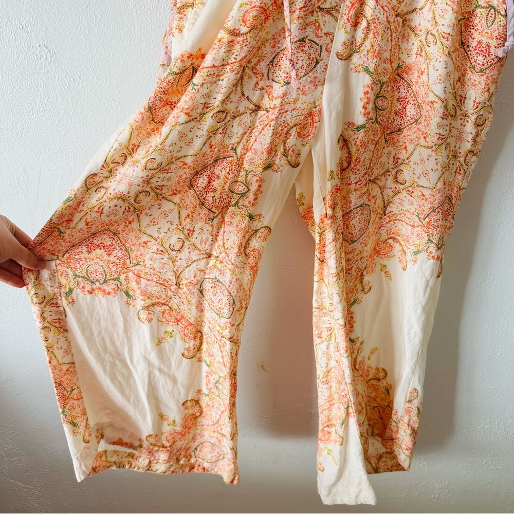 Free People Blooming Fields Boho Paisley Wide Leg Jumpsuit Size S - Picture 7 of 8